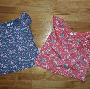 2 Girlie Floral Gap Kids Summer Shirts